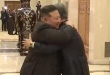 趙樂際晤金正恩 金正恩熱烈擁抱趙樂際