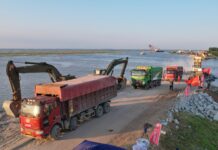 洞庭湖決口已封堵超百米  9日12時前完成封堵